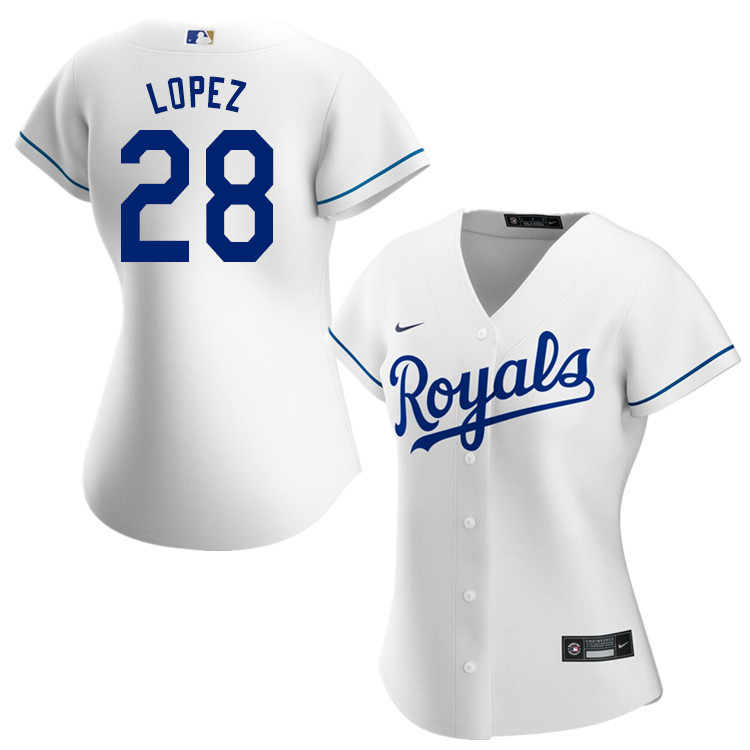 Nike Women #28 Jorge Lopez Kansas City Royals Baseball Jerseys Sale-White